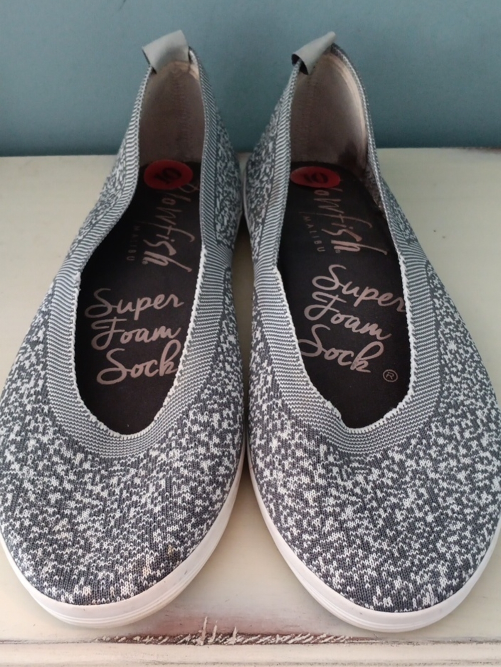 + Blowfish Grey & White Fabric Comfy Flats